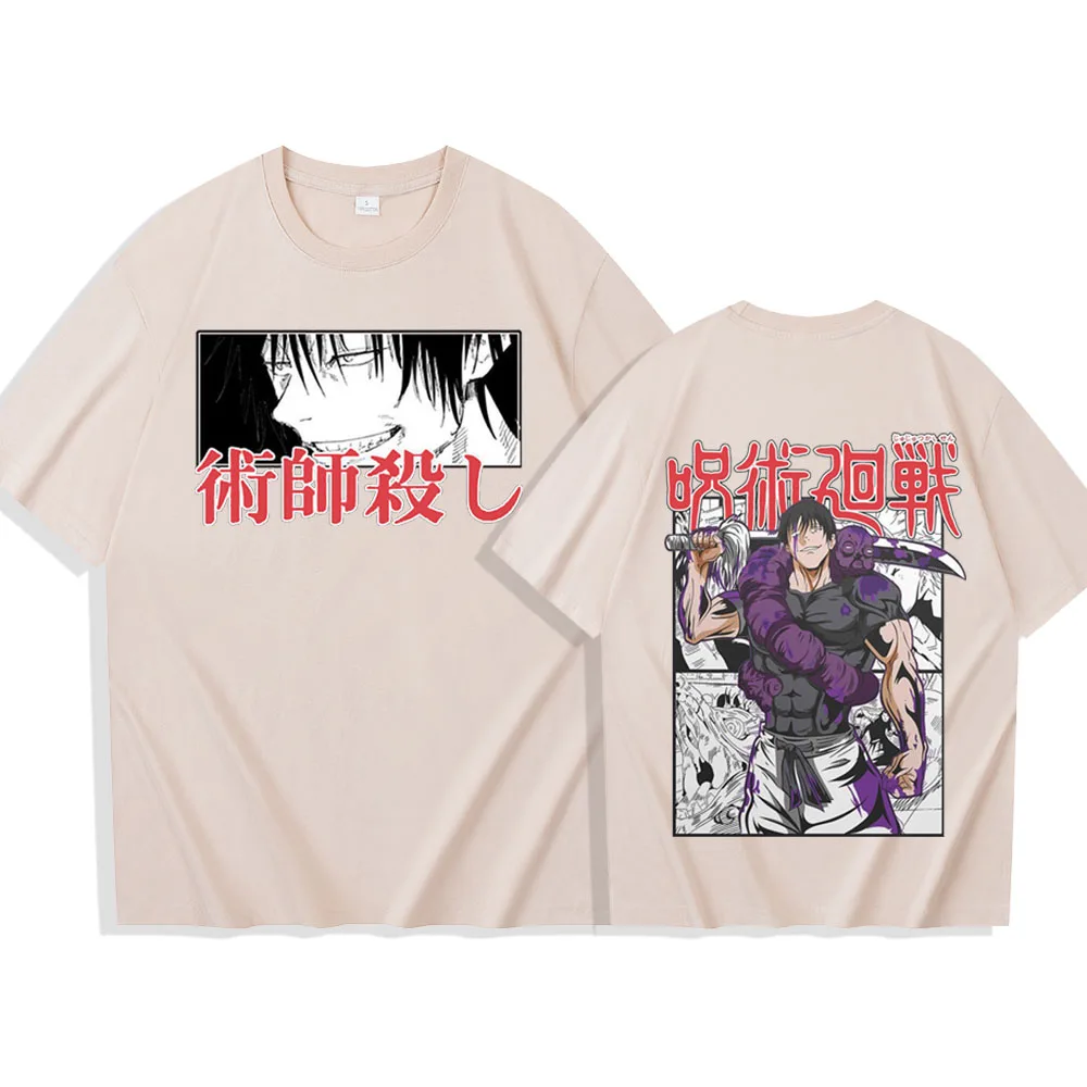 Jujutsu Kaisen Fushiguro Toji Anime Camiseta de manga corta hombre mujer Harajuku cuello redondo camisa Casual de verano