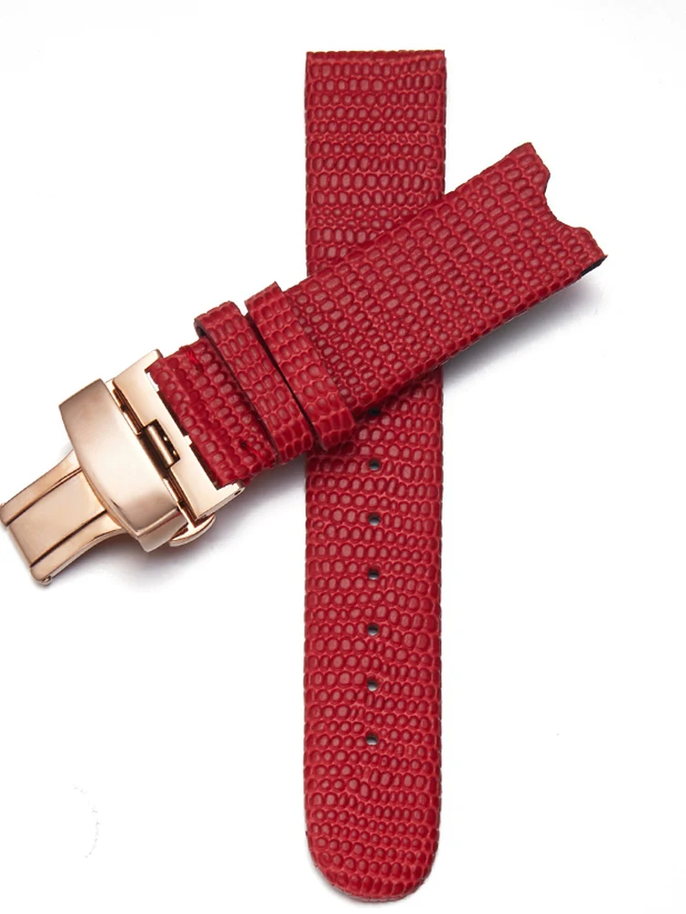 For Ferragamo Lizard Pattern Genuine Leather Watch Strap Gancini Slim Series SFIK00919 Notched Watch Band Female 18mm
