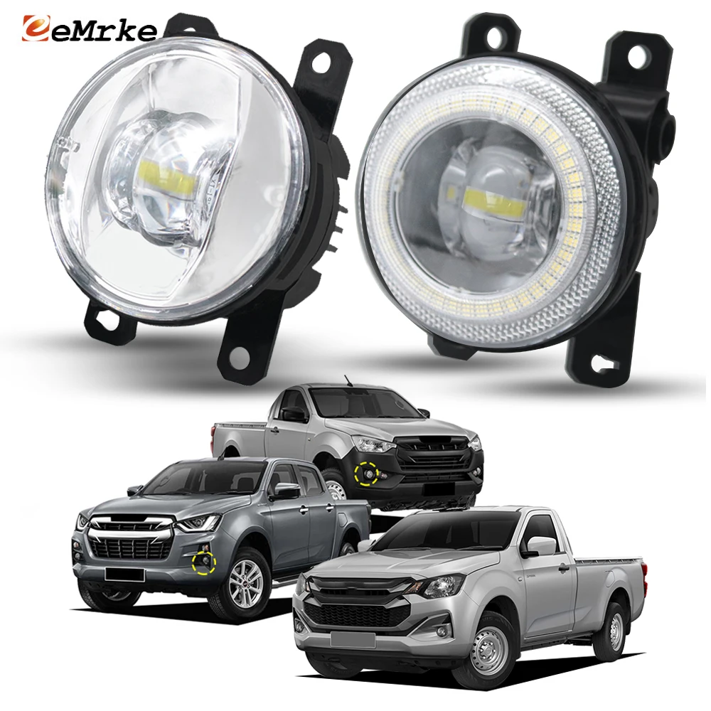 Добавьте светодиодные противотуманные фары 30 Вт для Isuzu D-max 3 2021 2022 2023 2024 2025 Обновление Angel Eye DRL Аксессуары Замените заводской галоген Добавьте светодиодные противотуманные фары 30 Вт для Isuzu D-max 3 2021 2022 2023 2024 2025 Обновление Angel Eye DRL Аксессуары Замените заводской галоген
