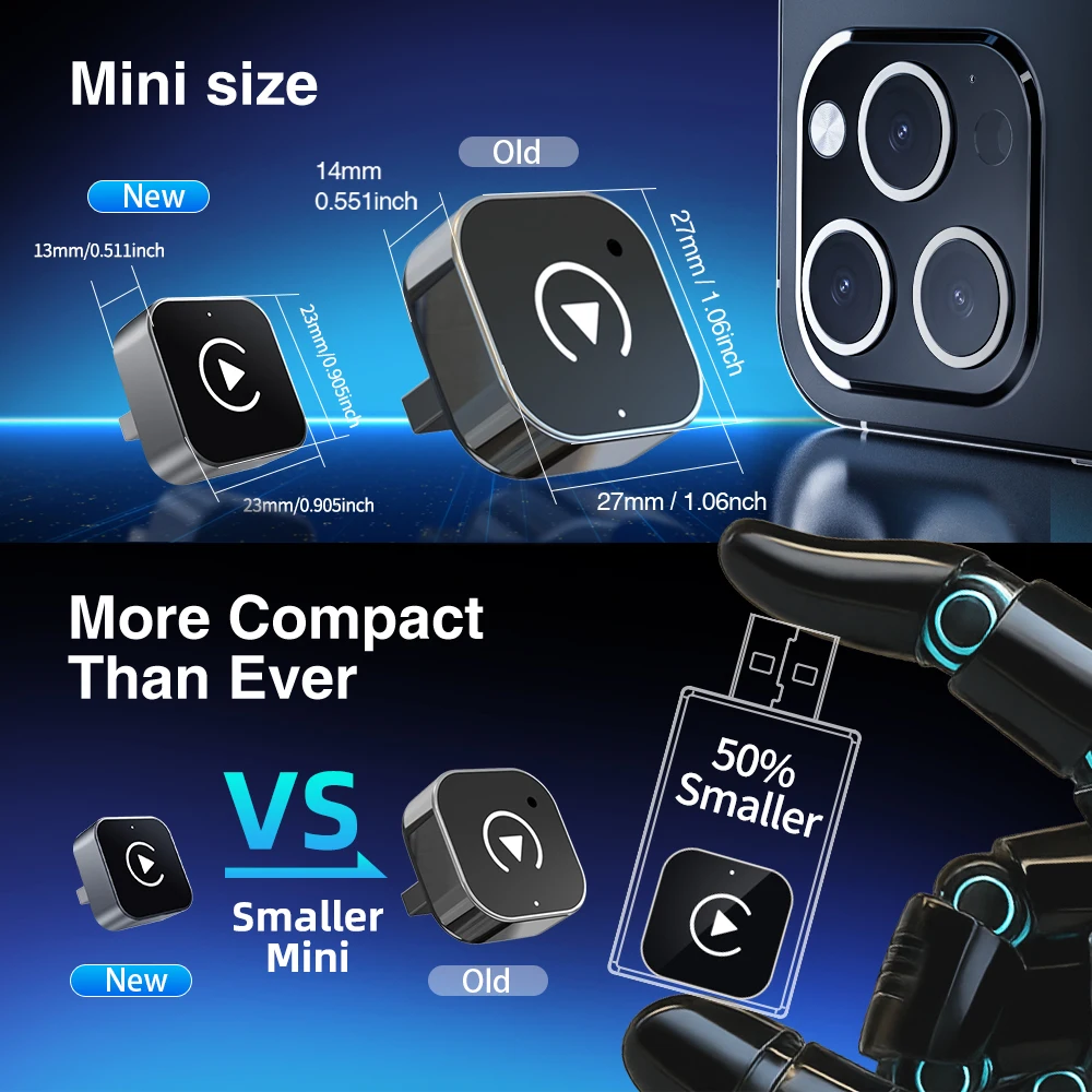 2in1 Carplay Adapter Apple AI Android Auto Car Play Smart Box Car Intelligent Systems for Toyota Honda Autosky Vw Sky Wireless – Image 4