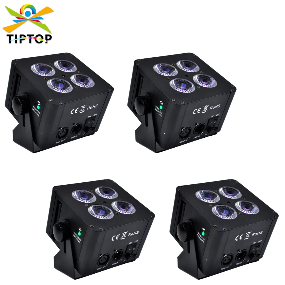 

TIPTOP MINOS RGBWAP Battery Iron Shell Battery Led Par Light Wireless 2.4G 70W Tyanshine COB DMX 6/10 Channels TP-B0418B