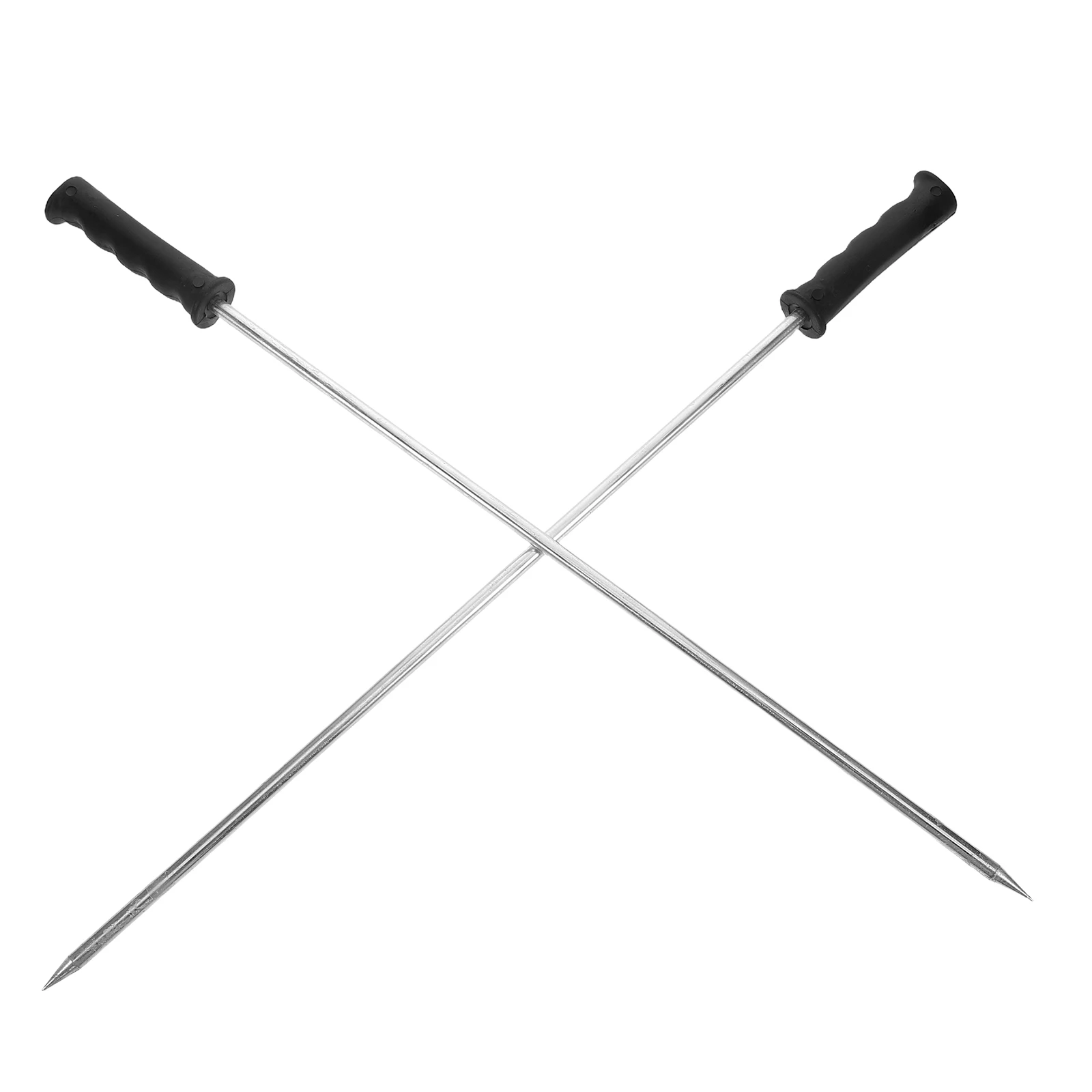 

2 Pcs Ice Sports Kids Snow Sled Sledge Hand Puppet Arms Rod Black Skating Control Rods Tool