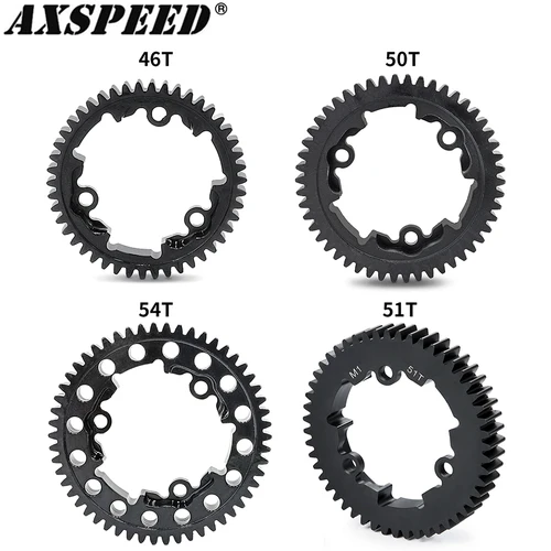 AXSPEED 메탈 스퍼 기어 1/10 E-Revo 2.0 VXL 1/5 X-Maxx 6S 8S 1/10 Maxx 4S 1/7 XO-1, 45 # 스틸 M1 46, 50, 51, 52, 54T  Best5