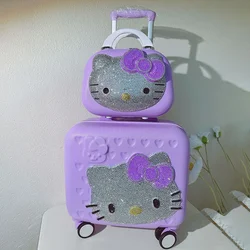 12/16 In Hello Kitty Suitcase Cartoon Travel Cosmetic Case Large-Capacity Multi-Functional Simple With Lock Cute Handmade Gifts