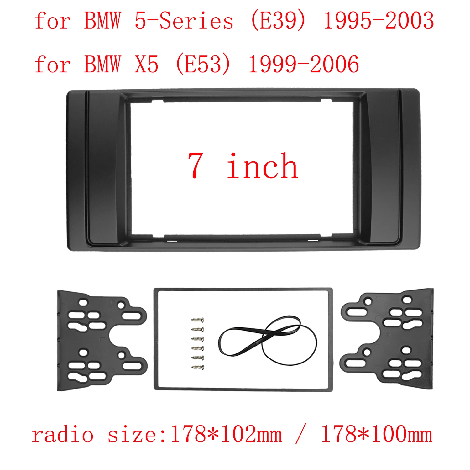 Fascia doble de 2 Din para BMW serie 5 E53 X5 E39 Radio CD DVD GPS reproductor estéreo Panel montaje en tablero Kit de ajuste marco de Audio rodeado