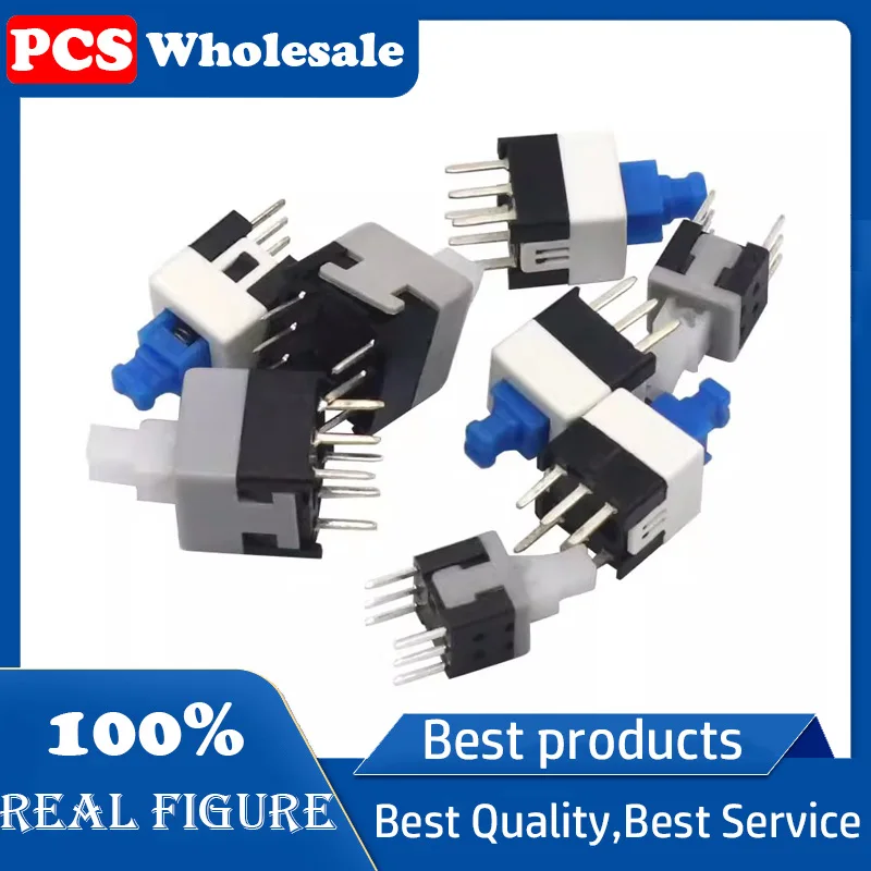 2PCS Button switch Key Six-pin switch 5.8 x 5.8 7 x 7 8 x 8 8.5 x 8.5MM Self-locking non-locking switch Six-pin