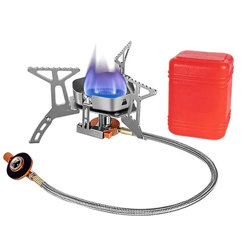 Windproof Backpacking Stove Camping Stove Burner With Piezo Ignition Camp Stove Mini 3500W With Piezo Ignition For Outdoor