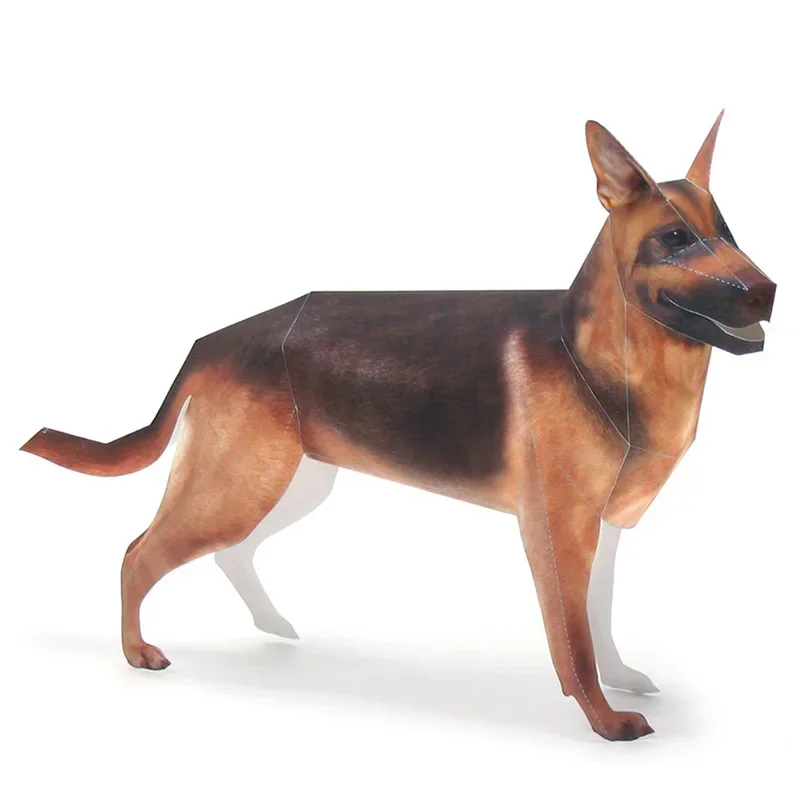 

Собака немецкая овчарка, оригами, художественная бумага для домашних животных, модель реалистичного животного, мини-3D рукоделие, сделай сам, для детей и взрослых, игрушки ручной работы WE-030