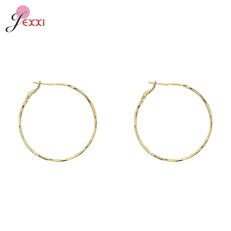 S925 Sterling Silver Metal Hoop Earrings 2025 New Style Oversized Fashionable Accessories Simple Circle Design Ear Jewelry