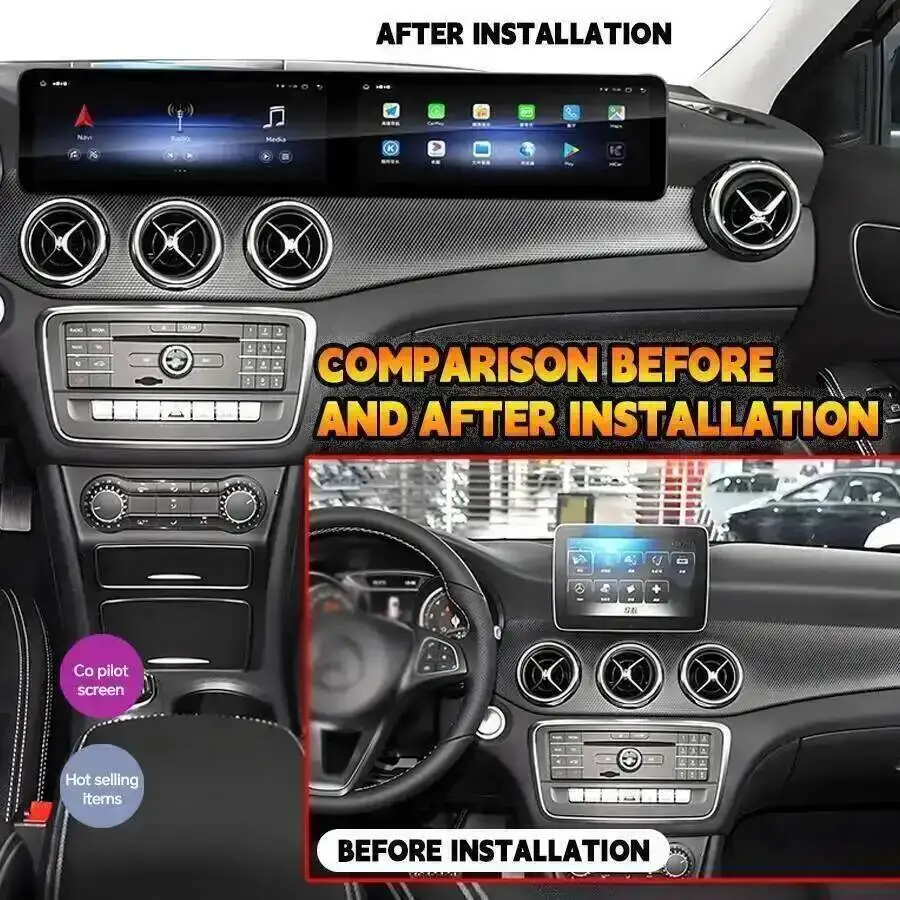 24,6-дюймовый двойной экран Android для Mercedes Benz A Class CLA GLA W176 C117 X156 W463 W246 Стерео Carplay GPS Мультимедийный видеоплеер