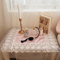 European  Lace Embroidered Coaster Dish Tableware Mat Kitchen Cup Placemat Dinner Table Decor Mat Cloth Coffee Drink Pad