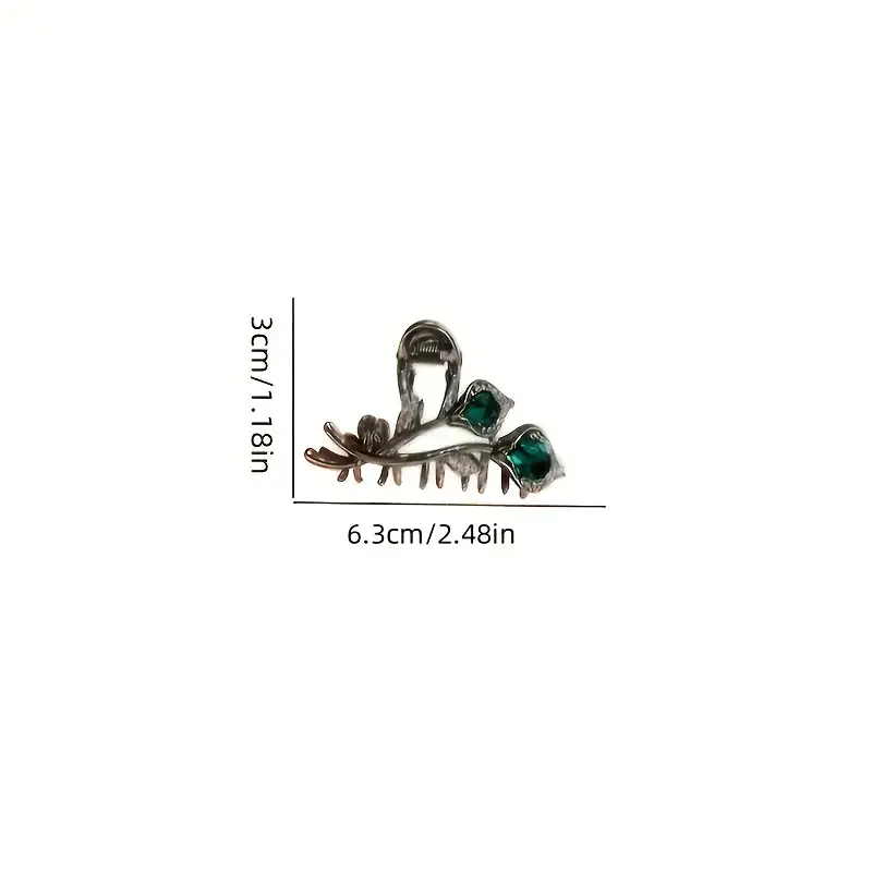 Elegant Retro Style Tulip Hair Claws - Medium Size, Alloy Inlaid with Rhinestones, Suitable for Ponytail and High Bun Hairstyles