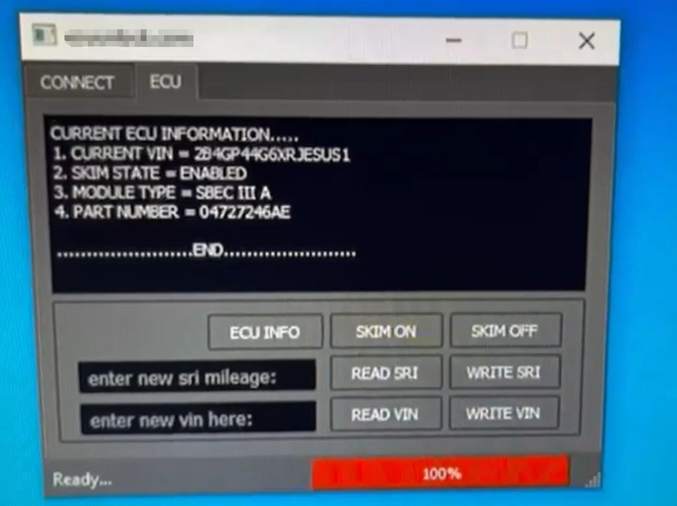 Programa de software APNT para Chrysler IMMO OFF funciona com qualquer dispositivo J2534 que suporta SCI (j2610) e Can Bus