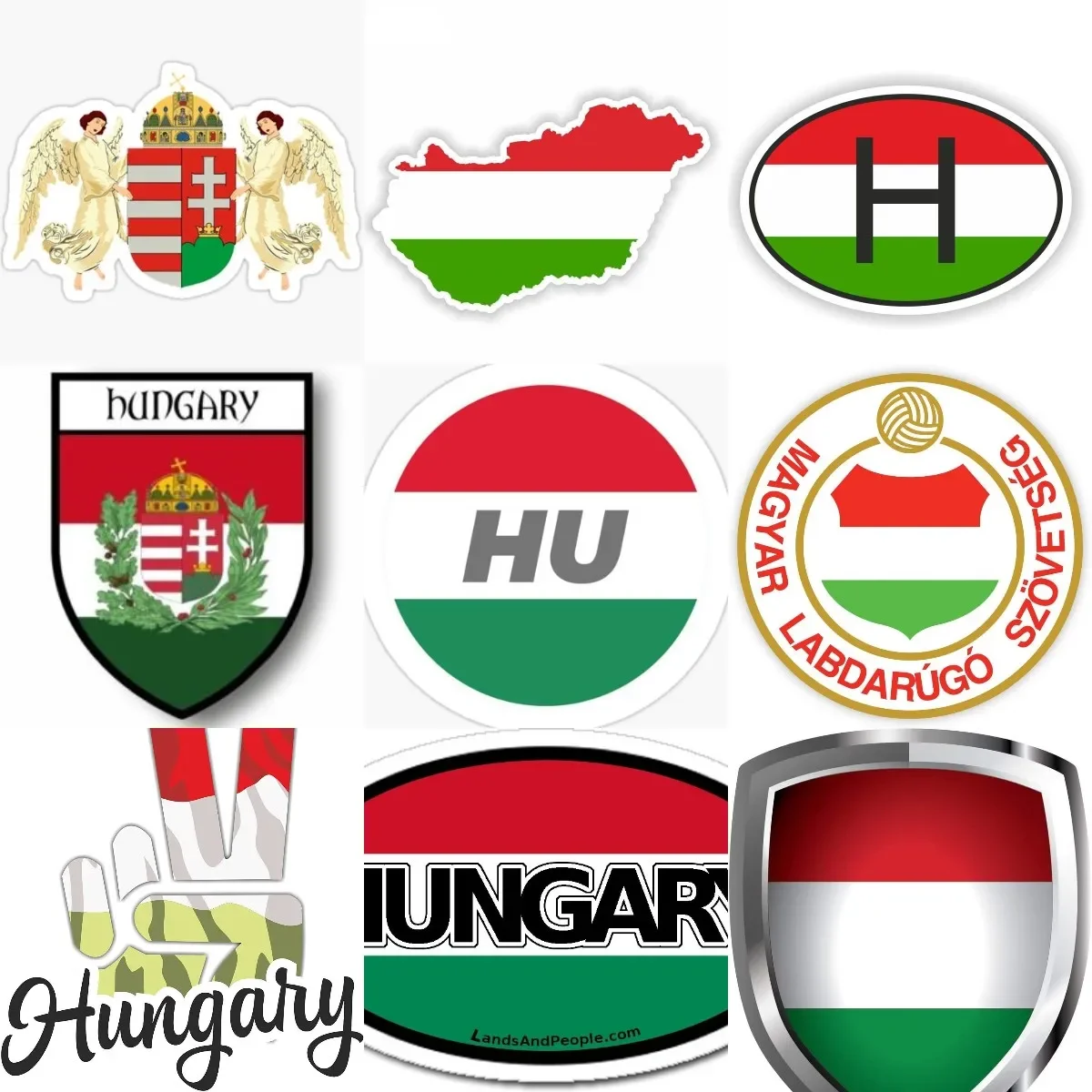 

Hungary Flag Map National Emblem PVC Sticker for Covered Scratch Decorate Motorcycle Car Window Laptop Bumper Wall Room Table