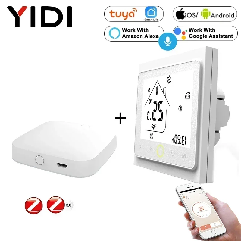 Zigbee Smart Thermostat Hub Required Gas Boiler Water Electric Heating Temperature Controller Tuya Smart Life Alexa Google Home