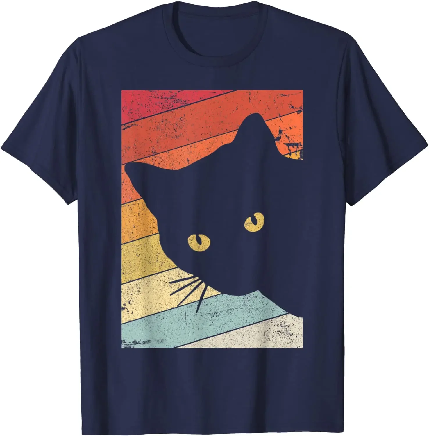 

Cat Shirt Retro Fashion Cotton Summer O-neck Short Sleeve T-shirt