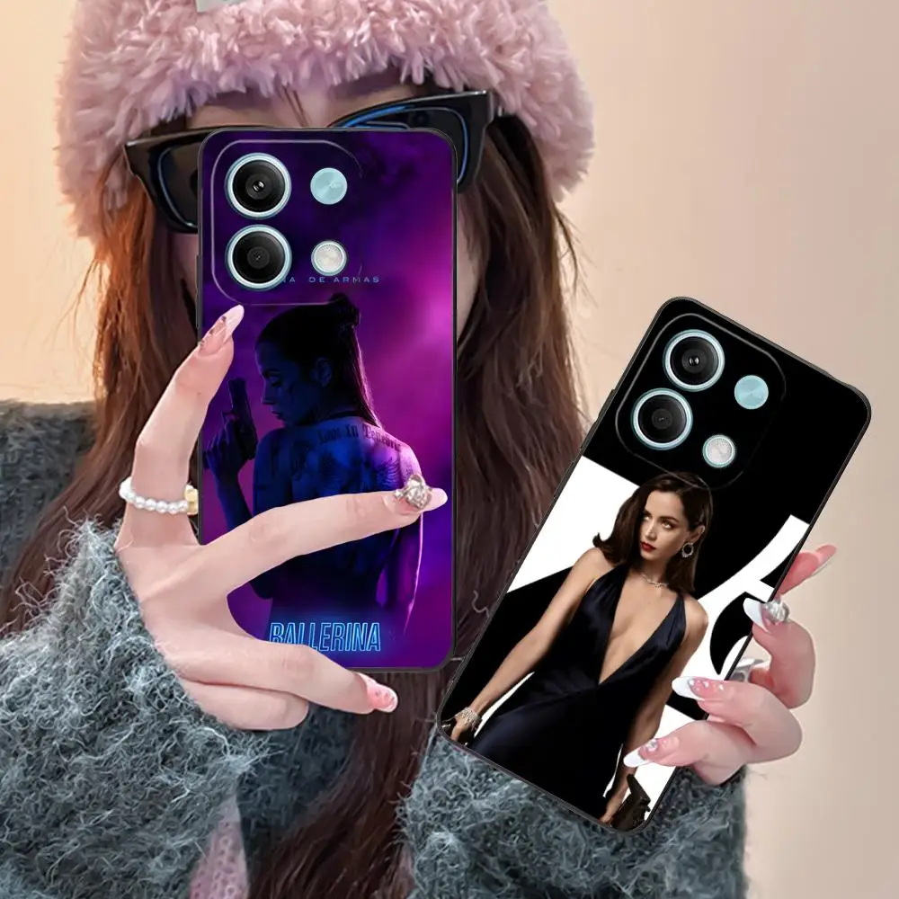 Ana de Armas حافظة هاتف محمول لهاتف Xiaomi Redmi 14 13 12 A5 3 2 1 C Plus 4G 5G غطاء طباعة ملون للهواتف المحمولة الفاخرة