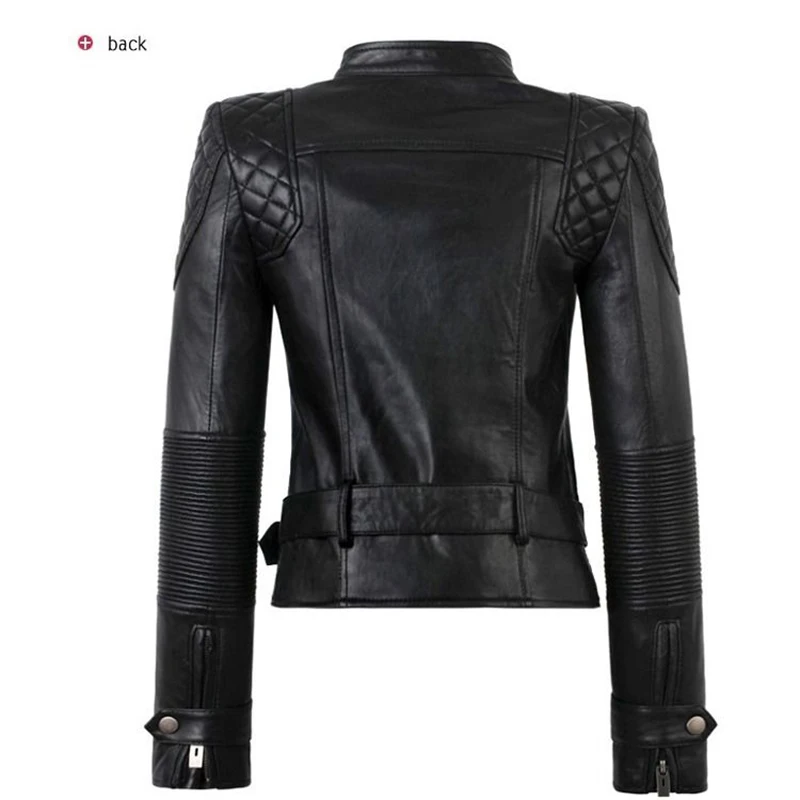 Ladies Streetwear Leather Jackets Coat 2023 New Black Slim Moto Bikers Jacket Women Long Sleeved Zipper Outerwear Leather Coats