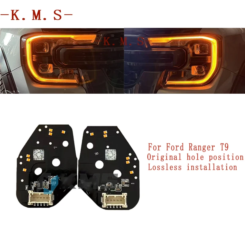 

LED DRL Chips For Ford Ranger T9 2023 2024 Matrix Headlight Daytime Running Light Turn Signal Module Lightsource Car Light Amber