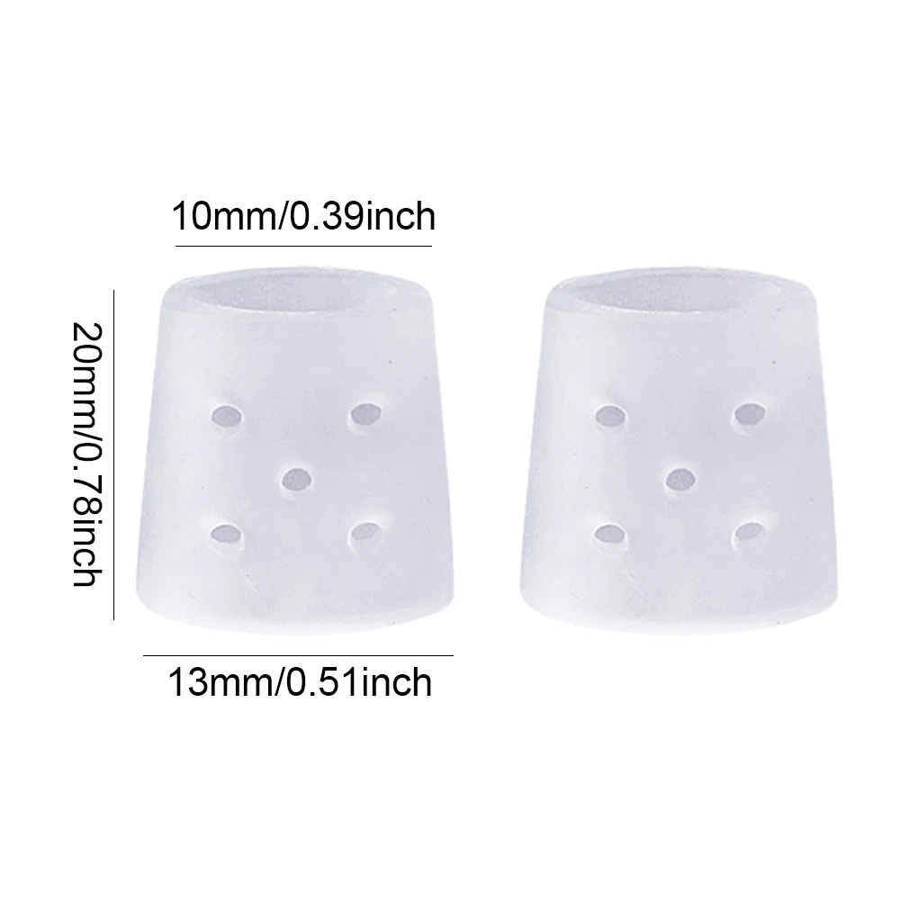 2 Pcs Toe Protector Transparent Silicone Toe Sleeves Breathable Toe Tubes for Bunion Corns Hammer Toe Blisters Calluses