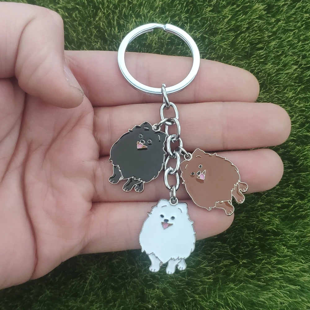 Pomeranian Dog Keychain Chow chow Dachshund Key Ring Girl Individual Casual Gift