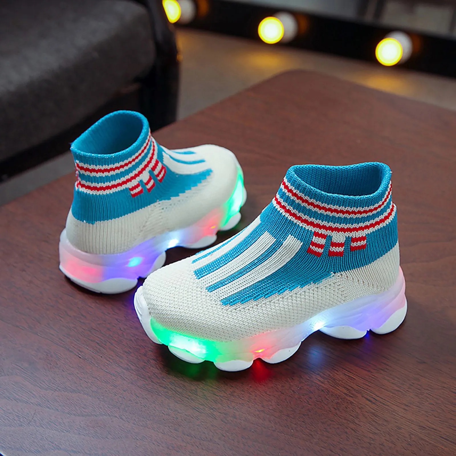 Children Sneakers Kids Baby Girls Boys Soft Sole Run Sneakers Mesh Bling Led Light Luminous Sport Shoes кроссовки детские 2022