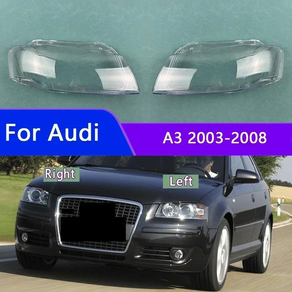 

For Audi A3 2003-2008 Headlight Cover Transparent Lampshade Lamp Case Headlamp Shell Plexiglass Replace Original Lens
