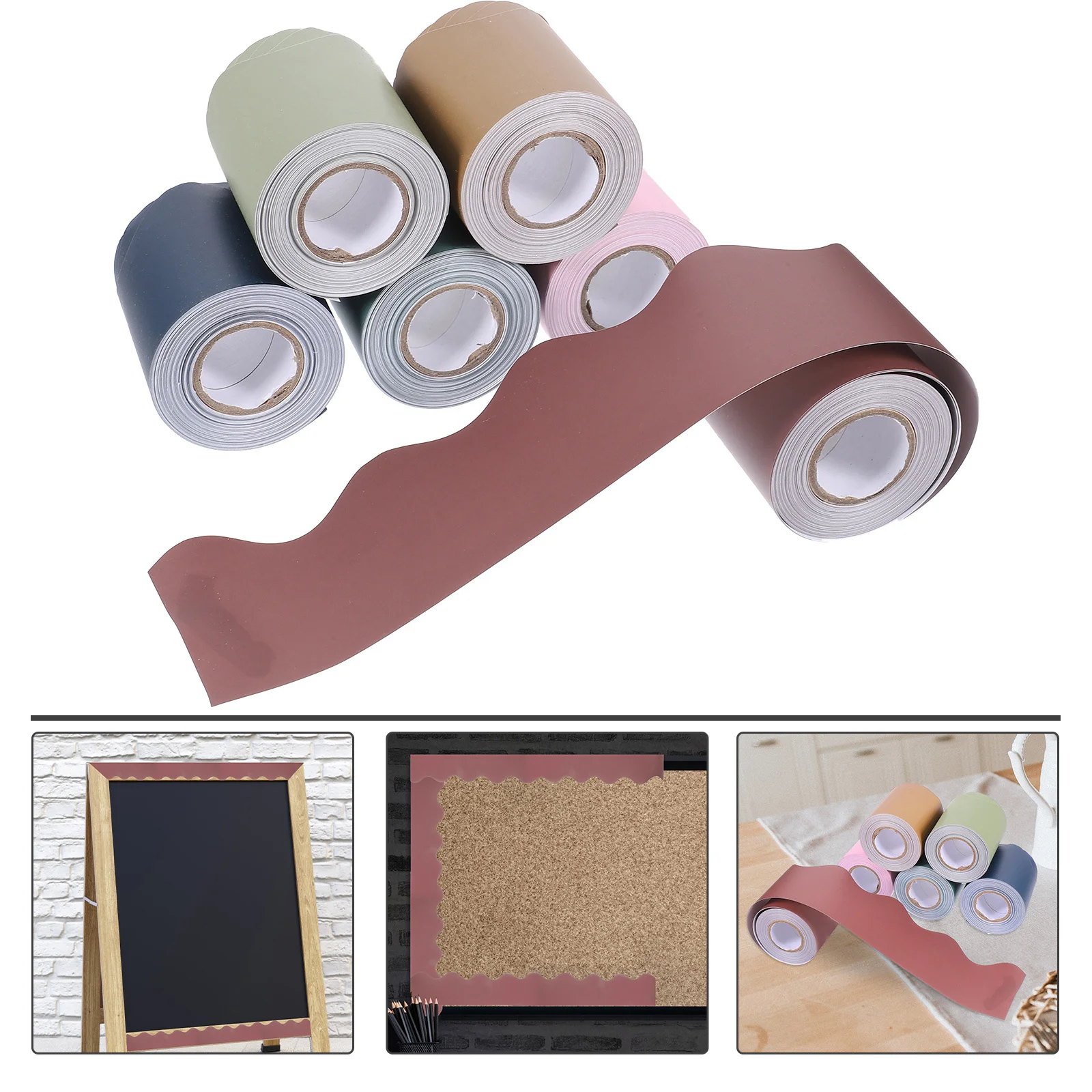 

6 Rolls Bulletin Board Borders Wear-Resistant Scalloped Border Trim for Blackboard Classroom Wall Decoration Board Borders