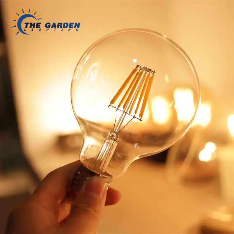 

1PC Edison Led Filament Bulb G80 G95 G125 Big Global Light Bulb 4W 6W 8W Filament Bulb E27 Glass Indoor Lamps AC220V