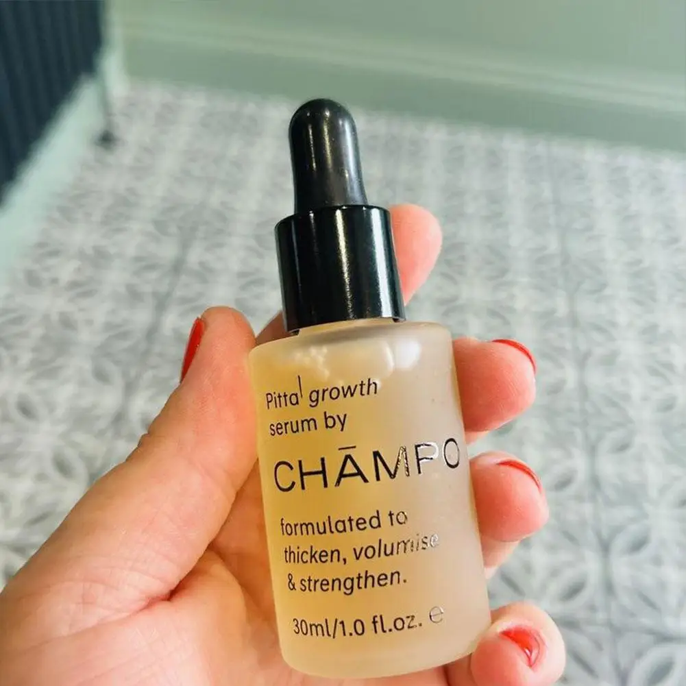 Sérum Capilar CHĂMPO Pitta Growth 30ml, Óleo Capilar Volumizador e Fortalecedor, Tratamento Nutritivo e Reparador para Cabelos Mais Cheios e Grossos