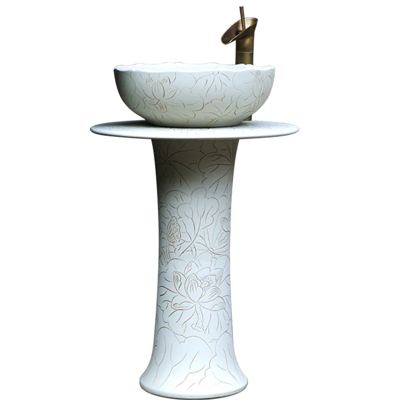 

Handwash single basin integrated vertical washbasin ceramic outdoor floor-to-ceiling balcony combined household washbasin