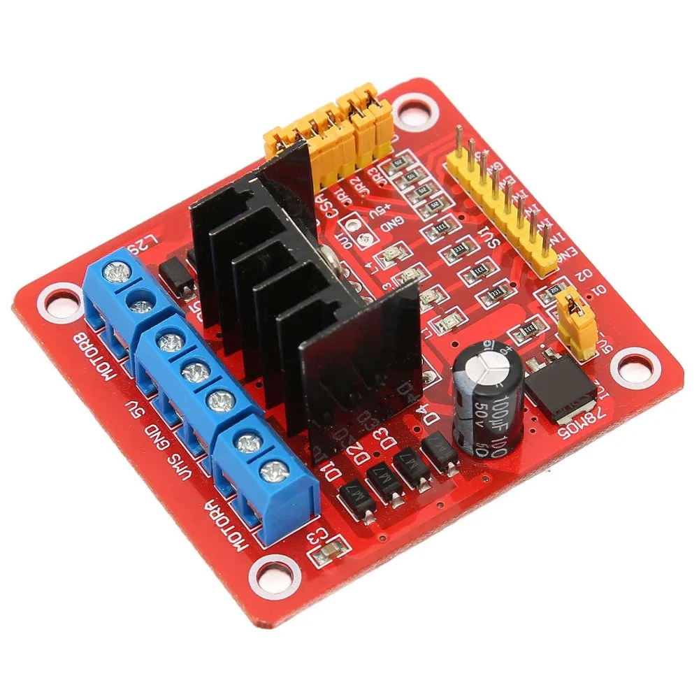 L298N Stepper Motor Driver Module Dual H Bridge 2A DC Motor Controller Board Red Multifunctional Dual H Bridge Motor Driver