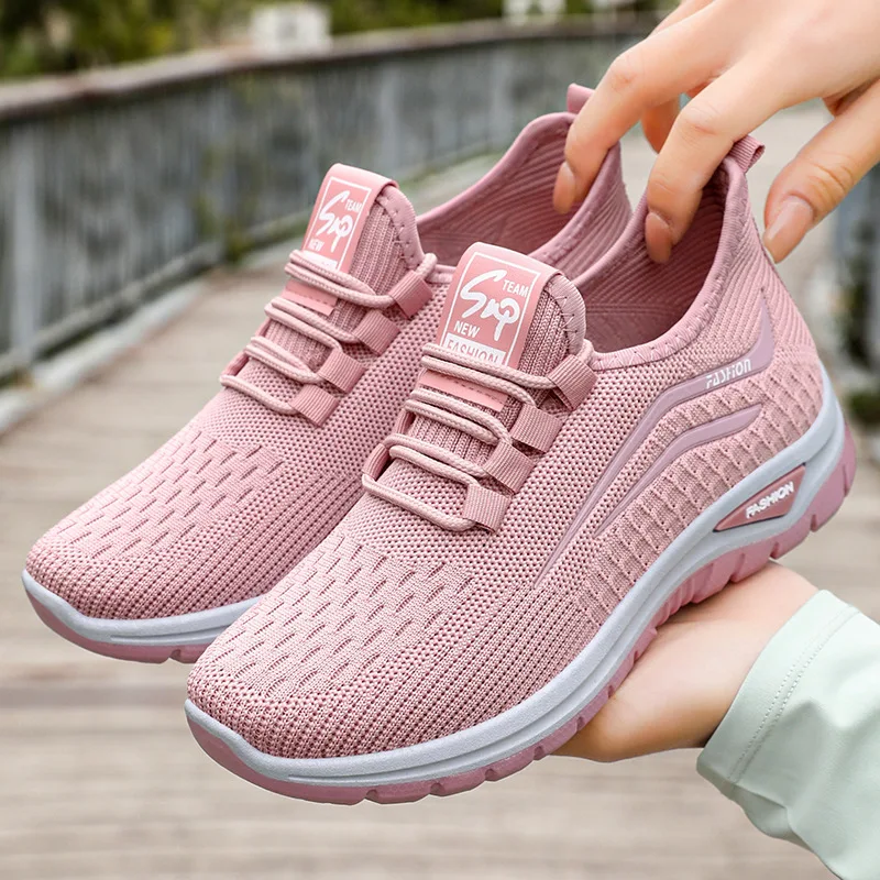 

Women Vulcanized Shoes Ultra Light Female Casual Shoes Breathable Women Sneakers Knitted The New Fashion Elegant Shoes for Women