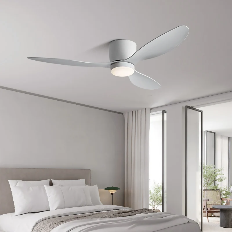 36 42 52 Inch Ceiling Fan 3 Blades Vintage Industrial ABS Ventilator With Light Remote Control for Home Office Cafe Decoration