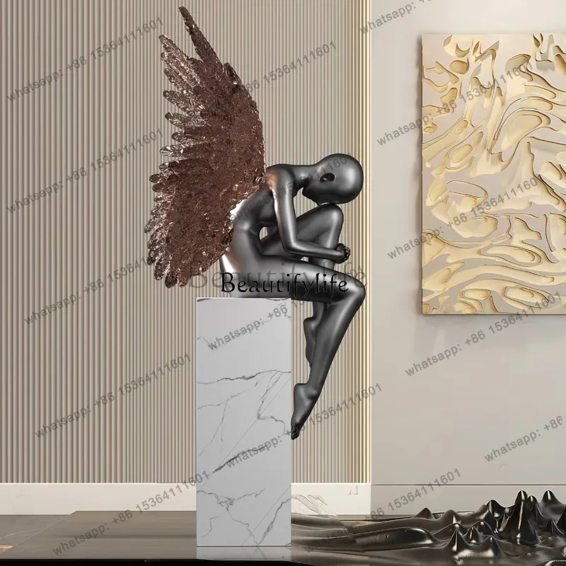 Hot Verkaufte Produkte High-end Art Figures, Large Sculptures, Angel Floor Ornaments, Model Room Soft Decoration