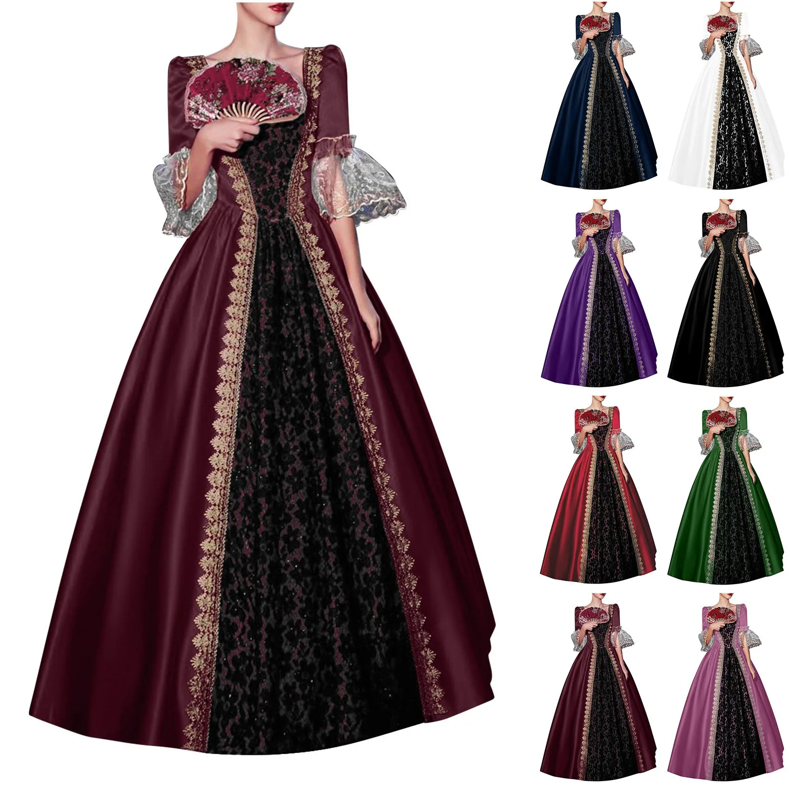 Gothic Dress Plus Size Corset Women Medieval Court Dress With Masquerade Costume Medieval Ochaco Uraraka Cosplay Costume Vestido