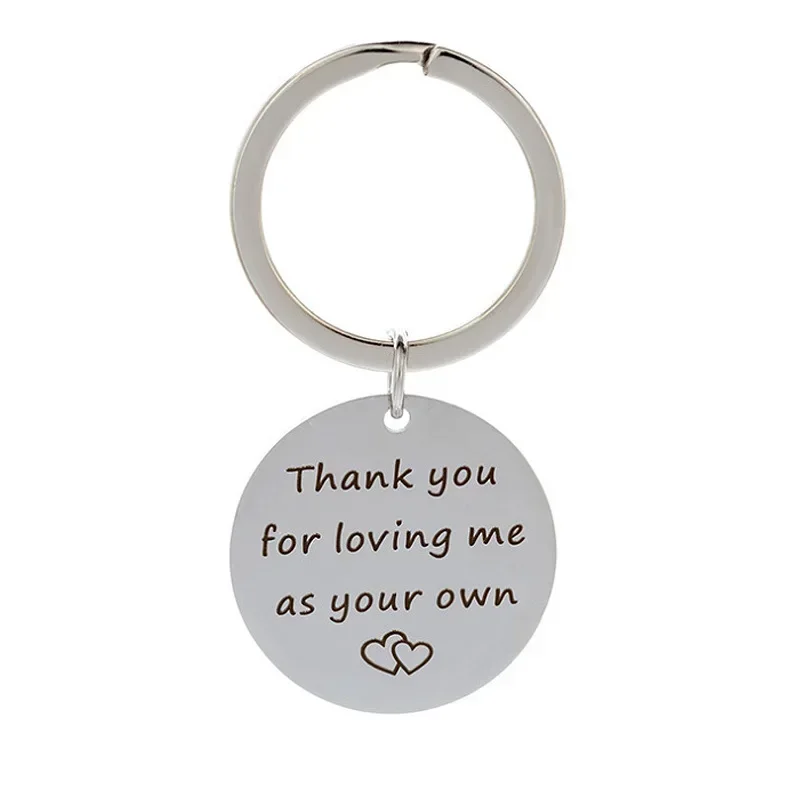 Cute Step Mom Mother Gift Keychain Pendant Stepmother Mothers Day Gift Key Chain Keyring Thank You for Loving Me As Your Own