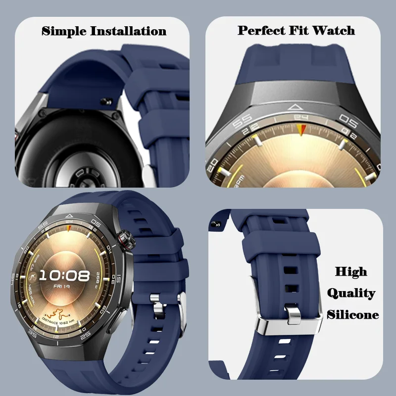 22mm Sport Band for Huawei GT6 Pro 46mm Official Soft Silicone Watchband Strap for Huawei WATCH GT6 Pro 46mm Women Men Bracelets image 6