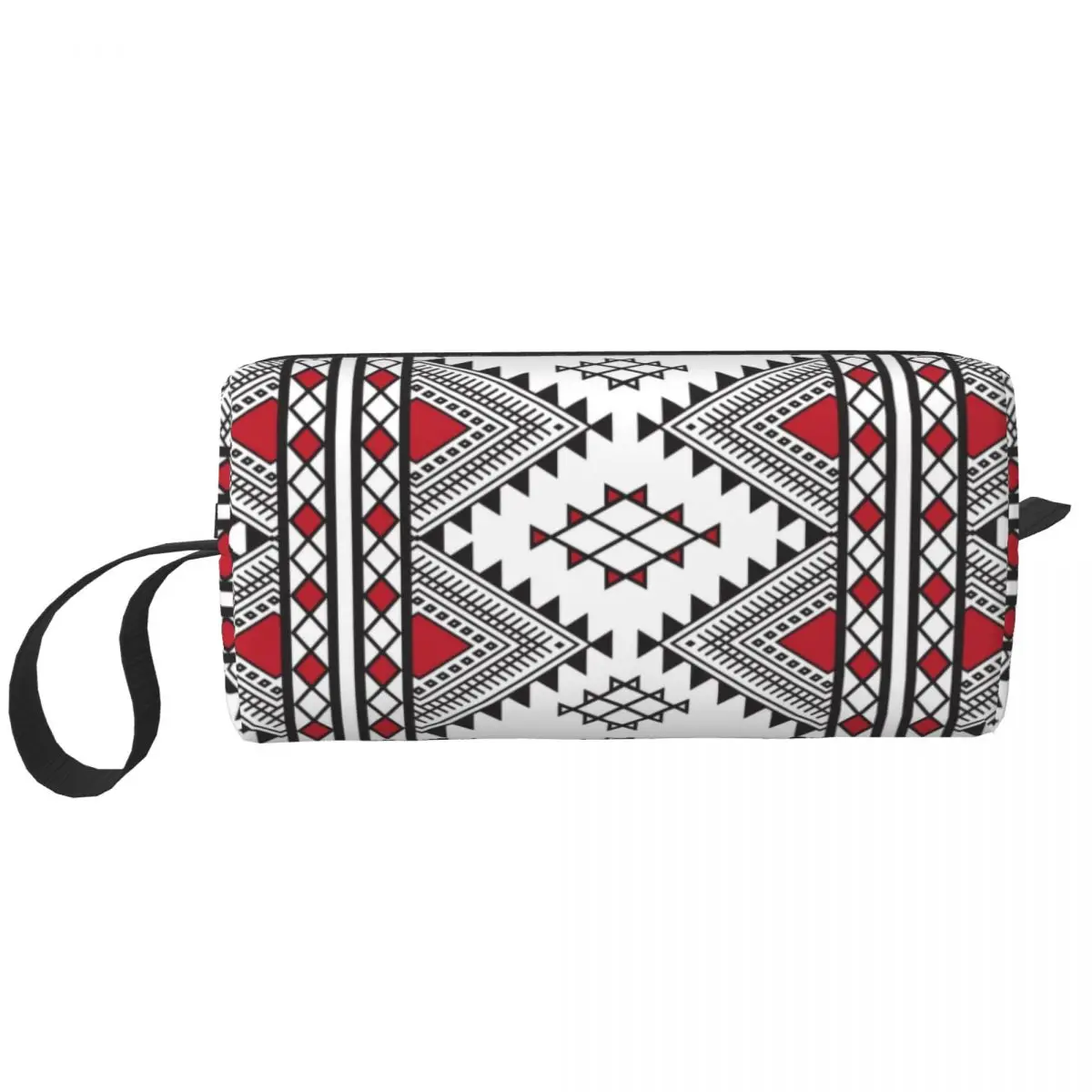 Kabyle Pottery Amazigh Ornament Travel Cosmetic Bag Ethnic Geometric Toiletry Makeup Organizer Ladies Beauty Storage Dopp Kit