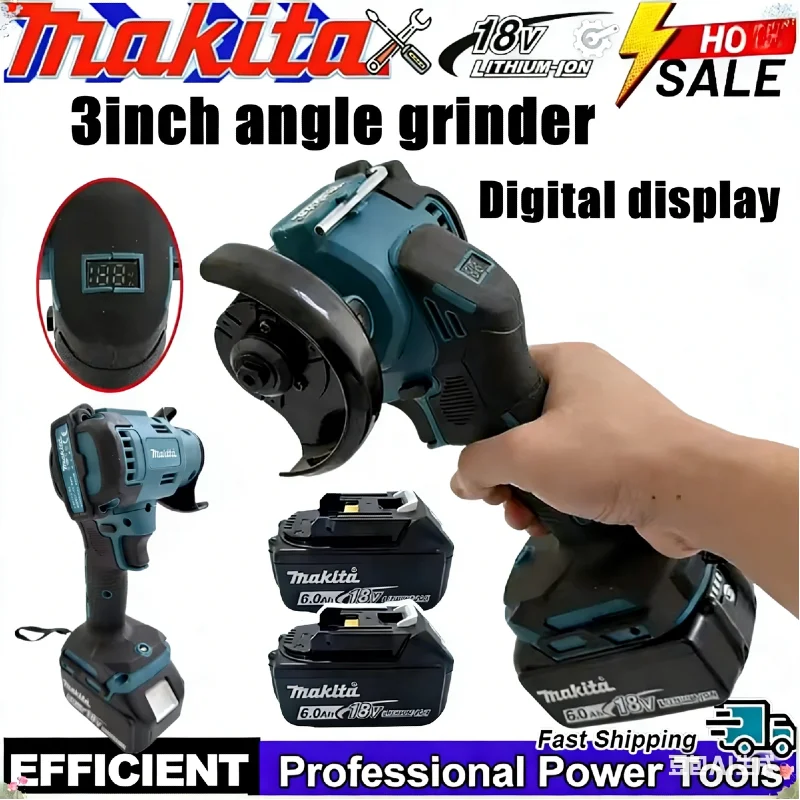 

Makita 18V Digital Display Brushless Mini Angle Grinder Polishing Grinding Machine Cutting Power Tools