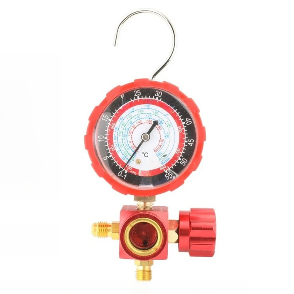 For R22 R410A R32 R134A Compatible Manifold Gauge with Dual Scale 1-35 bar and 1-55 bar for System Diagnostics