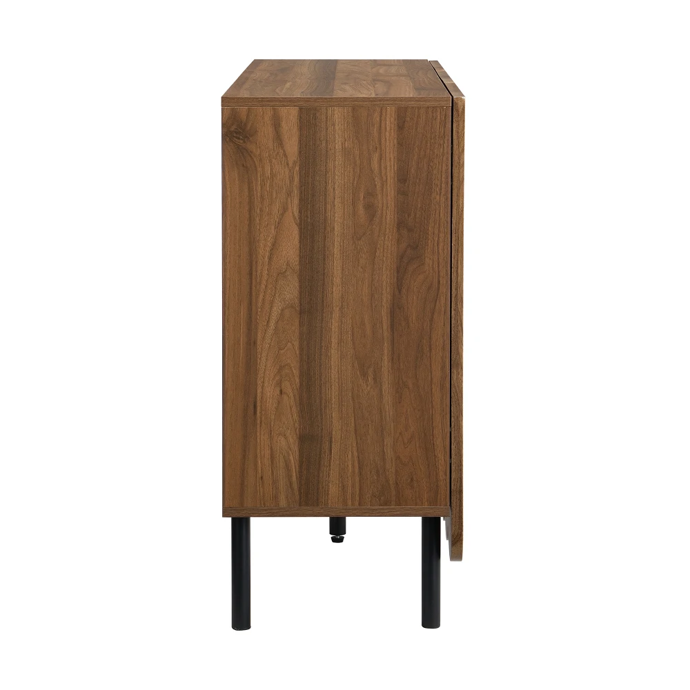 Modernes Sideboard aus Holz mit 120 x 35 x 80 cm großen, grifffreien, verstellbaren Regalen und Stauraum für Wohnzimmer, Flur und Esszimmer – Detail 25