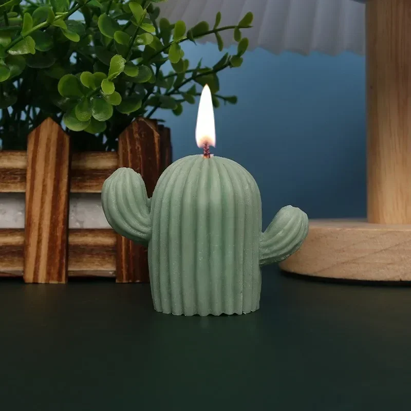 3D Cactus Candle Mold Silicone Mold Handmade Soap Candle Making Tool Epoxy Resin Mold Cute Cactus Simulation Plant Decoration