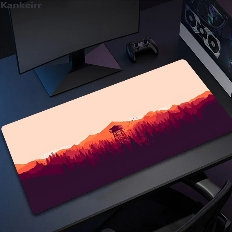 Imagem -04 - Grande hd Mouse Pad para Gamer Tapete de Rato Antiderrapante Tapetes de Jogo Floresta Profunda Firever Personalizado Escritório Computador Xxl