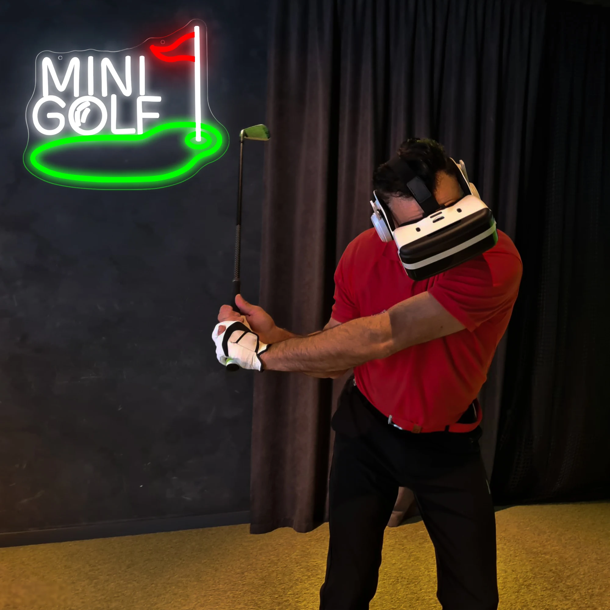 لافتة نيون جولف صغيرة لتزيين الحائط، ضوء نيون جولف قابل للتعتيم لنادي الصالة الرياضية وغرفة النوم والحفلات والنوادي، فن هدايا عيد الميلاد #5