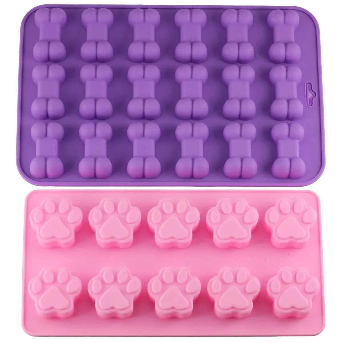 

Puppy Dog Paw and Bone Ice Trays Silicone Pet Treat Molds Soap Chocolate Jelly Candy Mold Cake Decorating Baking Moulds