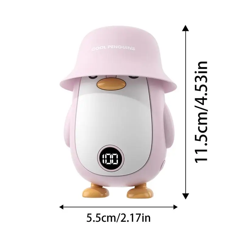 Winter 2 in 1 penguin hand warmer USB rechargeable digital display fast warming portable hand warmer winter gift