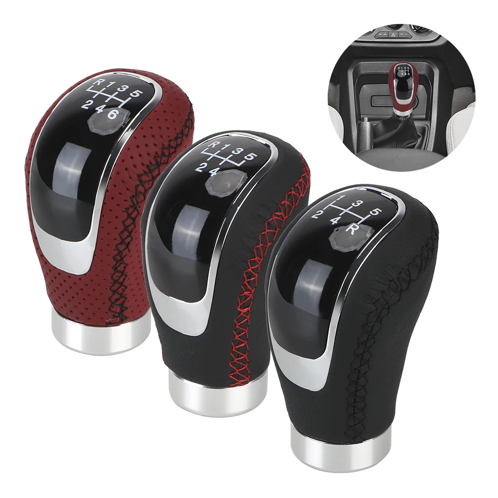 Austauschbare Kappe Abdeckung Schaltknauf Schaltgetriebe Auto Ersatz mit Schaltknauf 5/6 Geschwindigkeit Schalthebel Auto PU Leder