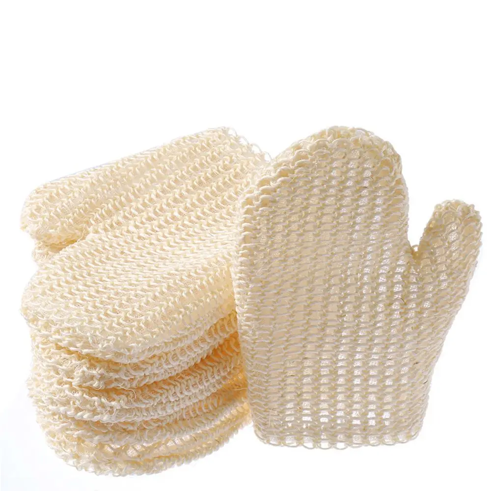 Bathing Accessories Fingers Bath Towel Skin Wash Massage Sponge Exfoliating Glove Sisal Bath Gloves Body Scrubber Shower Brush