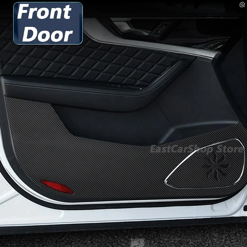 Car Carbon fiber Door Protector Pad Door Plank Anti Kick Anti-dirty Pad Mat Cover Sticker For Hongqi HS5 2019 2020 2021 2022